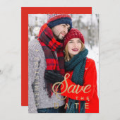 オリジナル写真 結婚式目前のカップル ファンシーな筆記体 (正面/裏面)