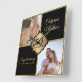 オリジナル写真 結婚記念日 スクエア壁時計 (傾斜)