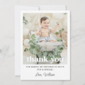 オリジナル写真 1歳誕生日パーティー サンキューカード (正面)