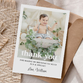 オリジナル写真 1歳誕生日パーティー サンキューカード