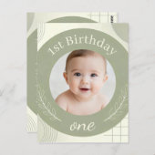 オリジナル写真 1歳誕生日 - パーソナライズ ポストカード (正面/裏面)