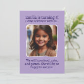 オリジナル写真 5歳の誕生日パーティー 招待状 (スタンド正面)