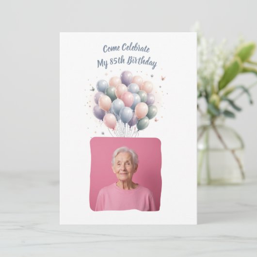 オリジナル写真 85歳 オーダーメイド 招待状 (スタンド正面)