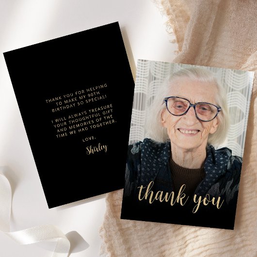 オリジナル写真 90歳の誕生日パーティー サンキューカード