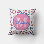 オリジナル刺繍の蝶のクッション クッション (裏面)