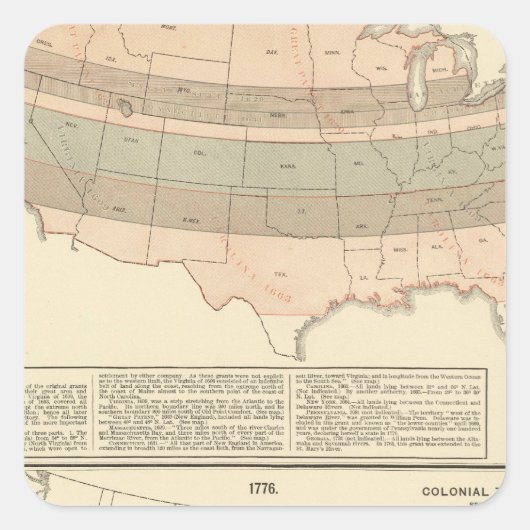 オリジナル助成金1776決済地域 スクエアシール (正面)