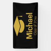 オリジナル卒業パーティー ゴールド クラスオブ 2023 横断幕 (縦)