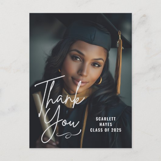 オリジナル卒業写真 | カジュアル手書き ポストカード (正面)