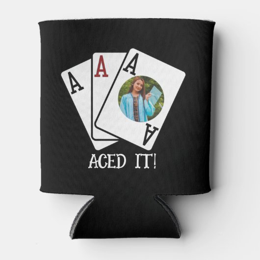 オリジナル卒業祝いビールクーラー - 写真をパーソナライズ 缶クーラー (正面)