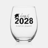 オリジナル卒業記念品 ステムなしワイングラス (正面)