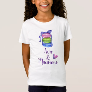オリジナル名とマカロン 水彩 Tシャツ
