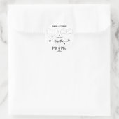 オリジナル名の花嫁と花婿のモダンブラシスクリプト ラウンドシール (バッグ)