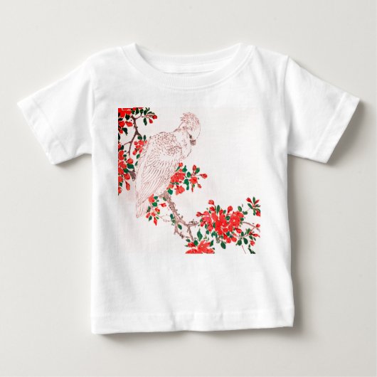 オリジナル名入り カラフルパロット 幼児用Tシャツ ベビーTシャツ (正面)