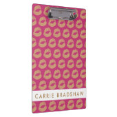 オリジナル名入り ゴールド グリッター リップ ピンク クリップボード (右)