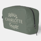 オリジナル名入り セージ メイクバッグ ブライズメイド ギフト ドップキット (右コーナー)
