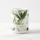 オリジナル名入り フローラル リンゴの花 コーヒーマグカップ (中央)