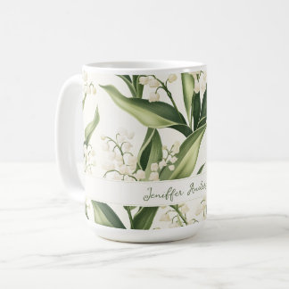 オリジナル名入り フローラル リンゴの花 コーヒーマグカップ