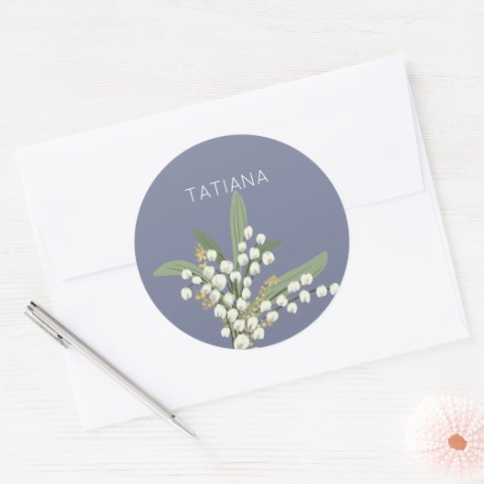 オリジナル名入り 5月 リリー・オブ・ザ・バレー 花束 ラウンドシール (封筒)