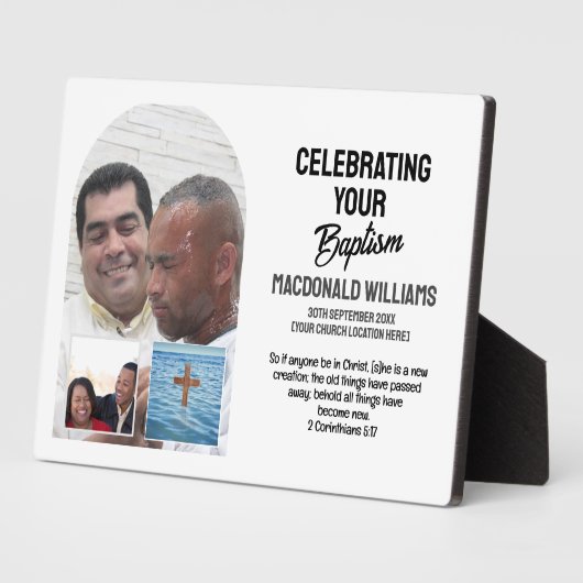 オリジナル名入れ写真 洗礼を祝って フォトプラーク (側面)
