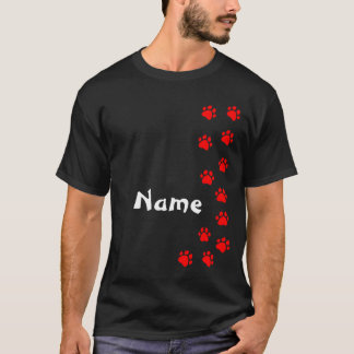 オリジナル名入れ肉球Tシャツ - 名前や犬種を入れよう Tシャツ