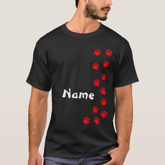 オリジナル名入れ肉球Tシャツ - 名前や犬種を入れよう Tシャツ (正面)