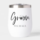 オリジナル名入れ ウェディング グルームとブライドの水ボトル (正面)