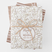 オリジナル名入れ モカムース ブラウン ウェディング ラッピングペーパーシート (インサイチュ)