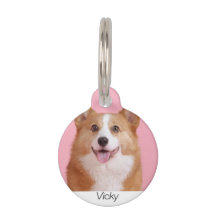 オリジナル名写真電話紛失犬ラウンドペットタグ