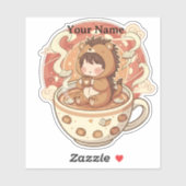 オリジナル名前 ハリネズミ 学校 ラベル シール (シート)