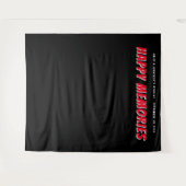 オリジナル名言 日付 赤 黒 フォトバックドロップ タペストリー (正面(横))