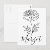 オリジナル名 オクトーバー マリゴールド 誕生花 ポストカード (正面/裏面)