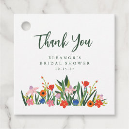 オリジナル名 カラフルガーデン フラワーブライダルシャワー フェイバータグ