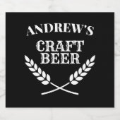 オリジナル名 クラフトビール 小麦のクレスト 花輪 ロゴ ビールラベル (シングルラベル)