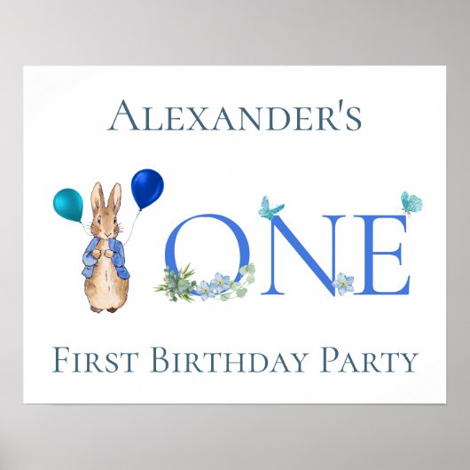 オリジナル名 ピーターうさぎ 1歳の誕生日 ポスター (正面)