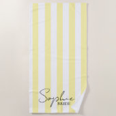 オリジナル名 ブライズ イエローストライプ バチェロレッテ ギフト ビーチタオル (正面)