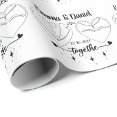 オリジナル名 ブライズ＆グルーム スクリプト ウェディング ラッピングペーパー (ロールコーナー)