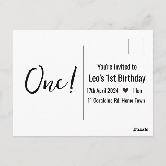 オリジナル名 ミニマルレオ 1歳の誕生日 初の写真 ポストカード (裏面)