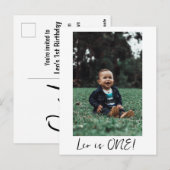 オリジナル名 ミニマルレオ 1歳誕生日 初めての写真 ポストカード (正面/裏面)