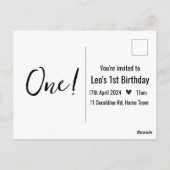 オリジナル名 ミニマルレオ 1歳誕生日 初めての写真 ポストカード (裏面)