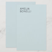 オリジナル名 モダン ミニマル プロフェッショナル シンプル ブルー 便箋 (正面/裏面)