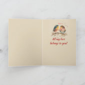 オリジナル名 ラブ キュート ラブ 鳥 ロマンチック ハート シーズンカード (内部)