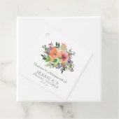 オリジナル名 水彩オレンジ 花 フラワー ブライダルシャワー フェイバータグ (インサイチュ)