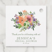 オリジナル名 水彩オレンジ 花 フラワー ブライダルシャワー フェイバータグ (裏面)