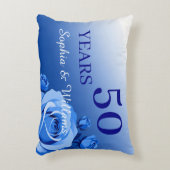 オリジナル名＆特別な年 ロマンチック ブルー ローズ アクセントクッション (正面(垂直))