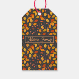 オリジナル名 秋の落ち葉 ギフトタグ