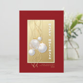 オリジナル名 赤と金のホリデーグリーティング シーズンカード (スタンド正面)