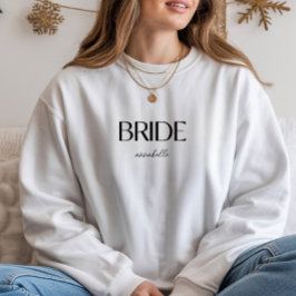 オリジナル名 'Bride' ミニマル ウェディング タイポグラフィ スウェットシャツ