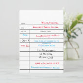 オリジナル図書館の貸出カード ブライダルシャワー 招待状 (スタンド正面)