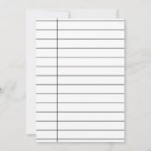 オリジナル図書館の貸出カード ブライダルシャワー 招待状 (裏面)