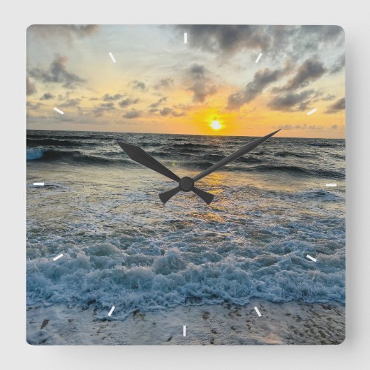 オリジナル壁掛け時計 自分の記念日ギフトを追加 スクエア壁時計 (正面)